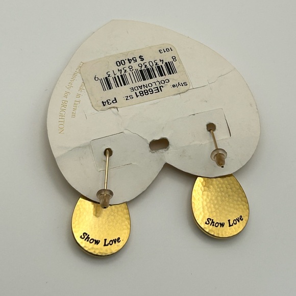 Brighton Collonade Earrings Gold Plated Clear Crystals Teardrop Dangle JE6881 - Picture 6 of 9